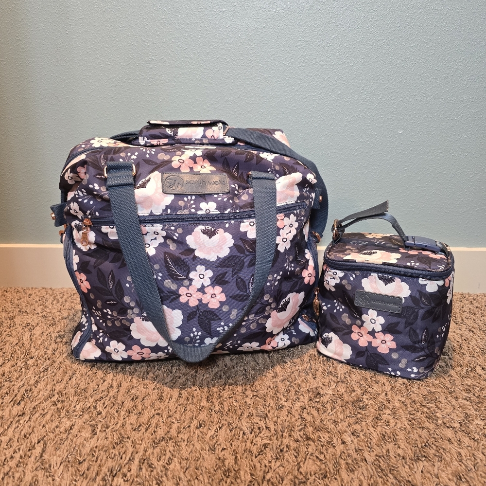 Sarah Wells Lizzy Pump Bag and Cold Gold Cooler in Floral